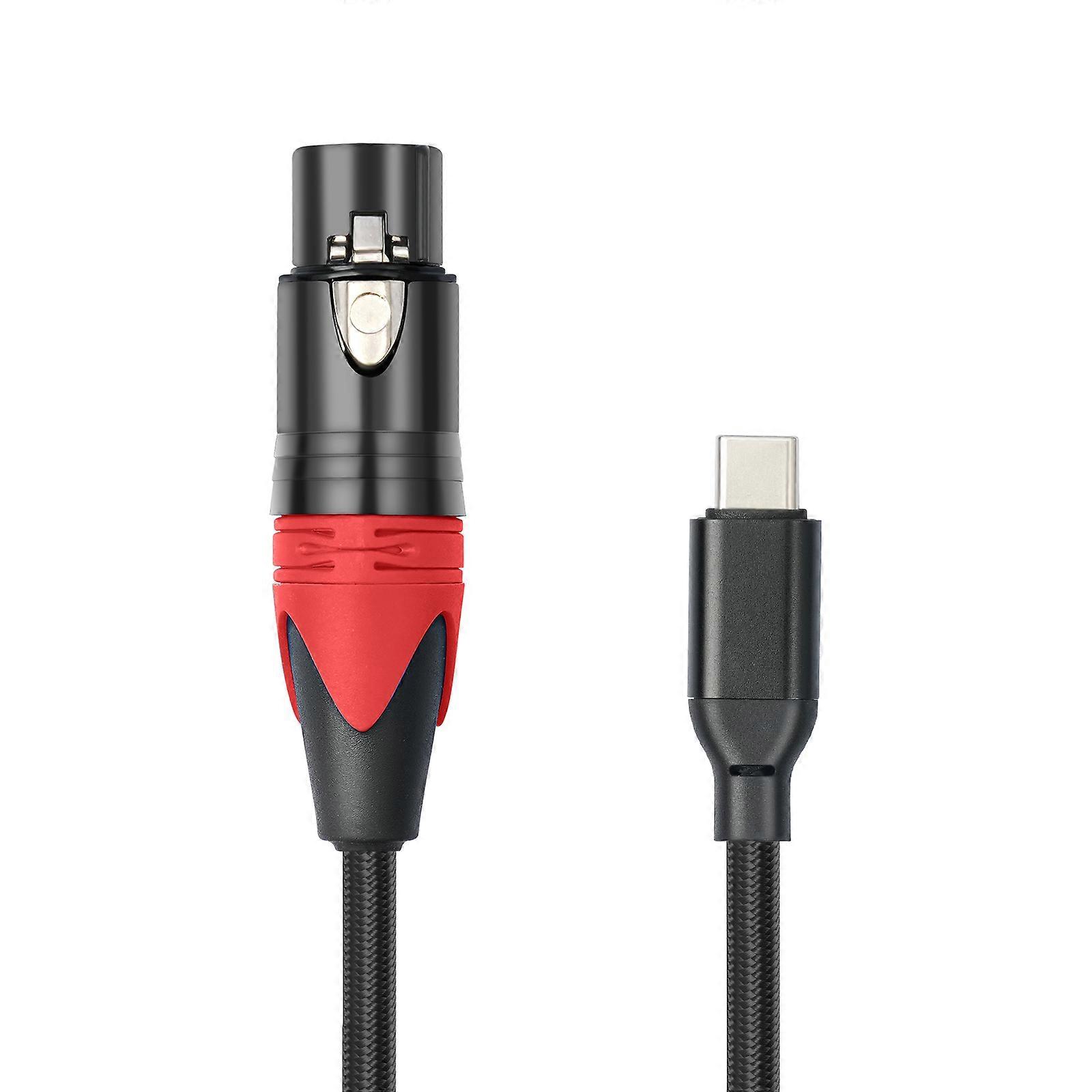 3-nastainen naaras USB-C:hen USB-C - 3-nastainen naaras mikrofonin tallennuskaapeliin 3-nastainen naaras USB-C-mikrofonikaapeli puhelimeen monivärinen