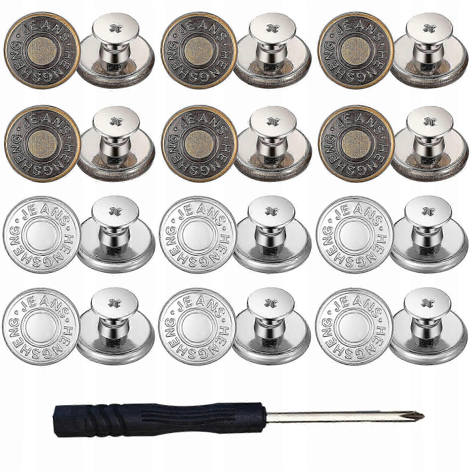 Metal Buttons Studded Round Shape Fi 17 Mm Multicolor 12 Pcs.