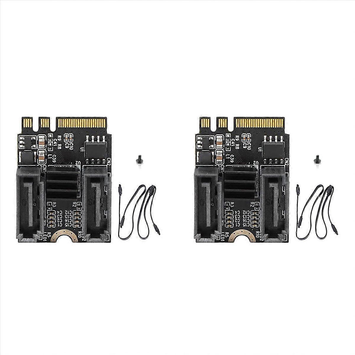 2X M2 to SATA3.0 Expansion Card KEY A+E WIFI M.2 to SATA Hard Disk Adapter Card Without Driver Insta