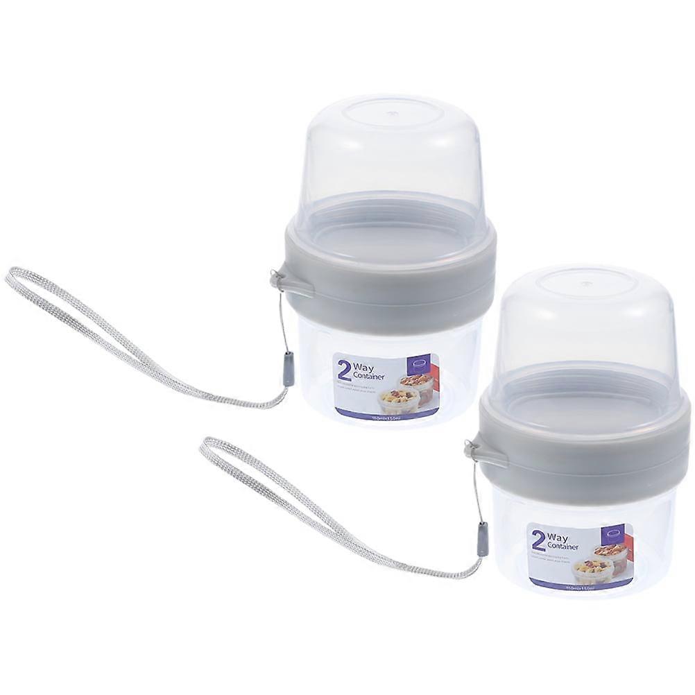 Eease Oats Jars with Lid Snack Containers - 2 Sets