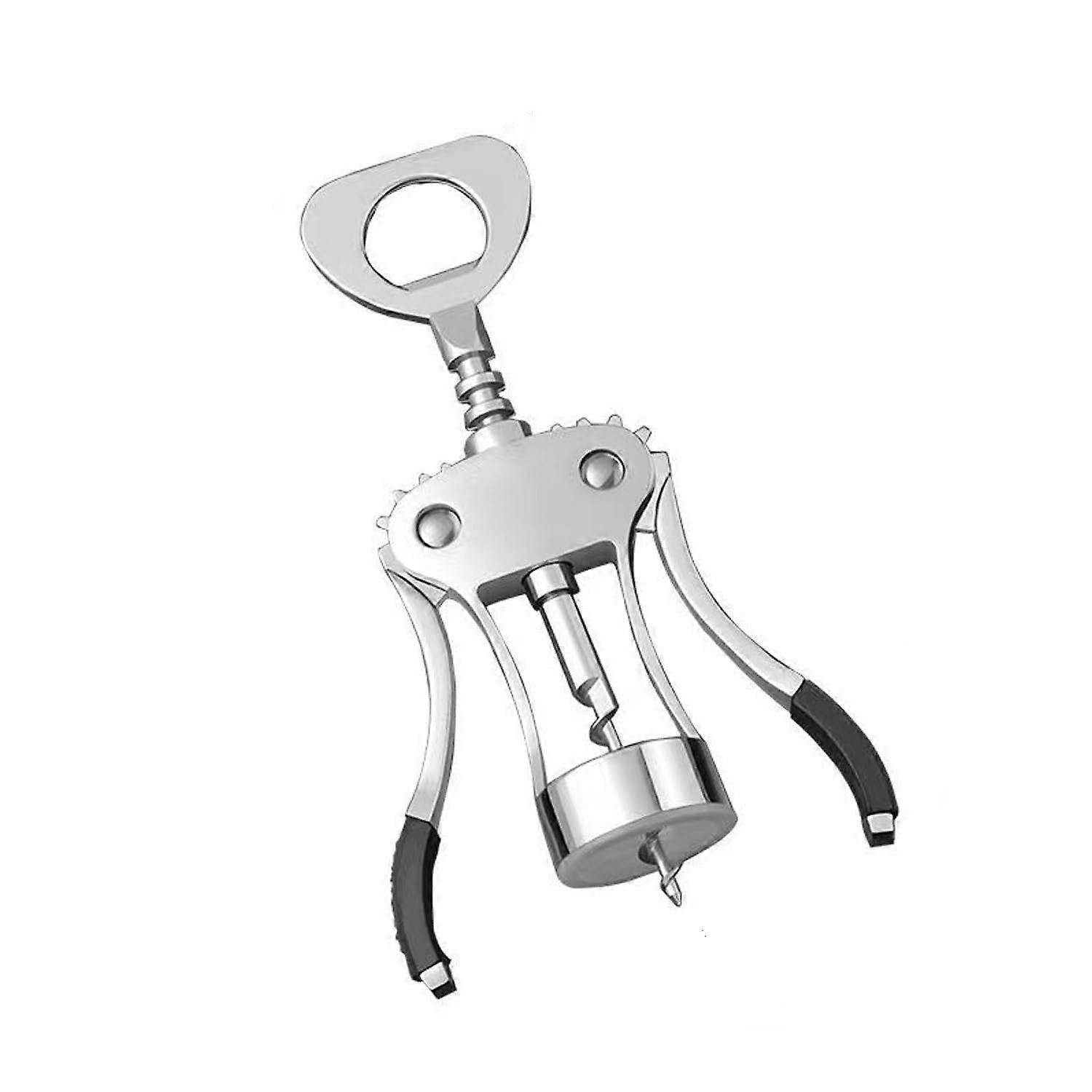 Wine Bottle Opener with Zinc Alloy Wing Corkscrew and Anti Slip Handle, Includes Beer Opener
