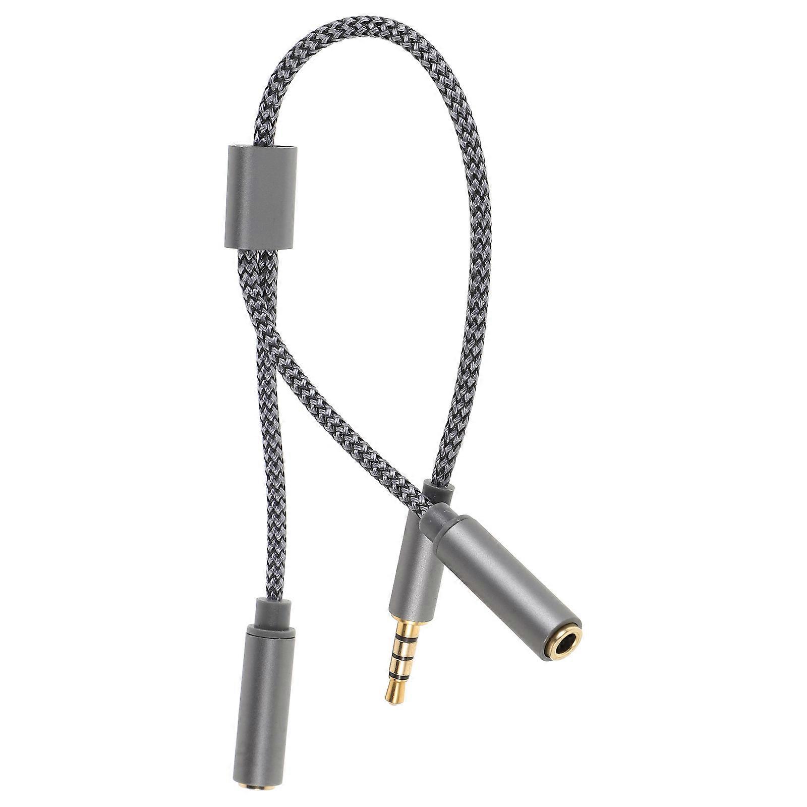 Travel Headphone Splitter Broad Compatibility Eye Catching Cable Nylon Material General Users 1Set