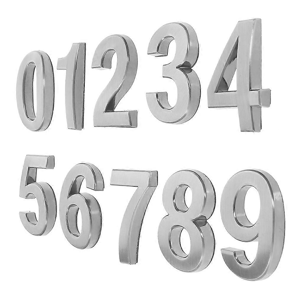 10Pcs Grey Mailbox Numbers for Address with Self-Adhesive 3D Design