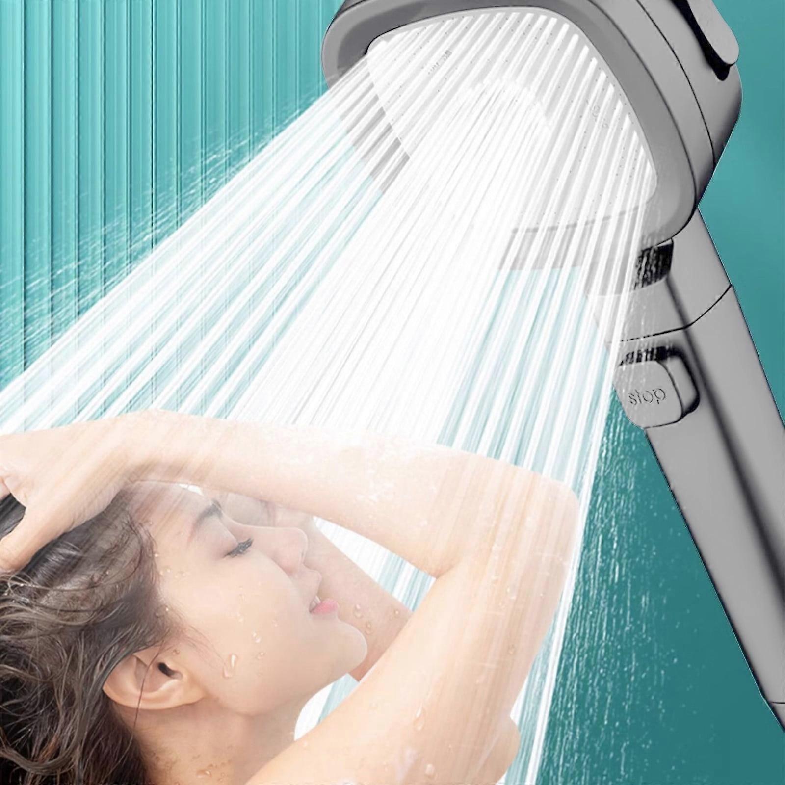 Txmfgh Turbo Shower Head - High-Pressure, Water Saving, 4 Modes, One-Handed Stop, Easy Install, Compatible with Standard Showers