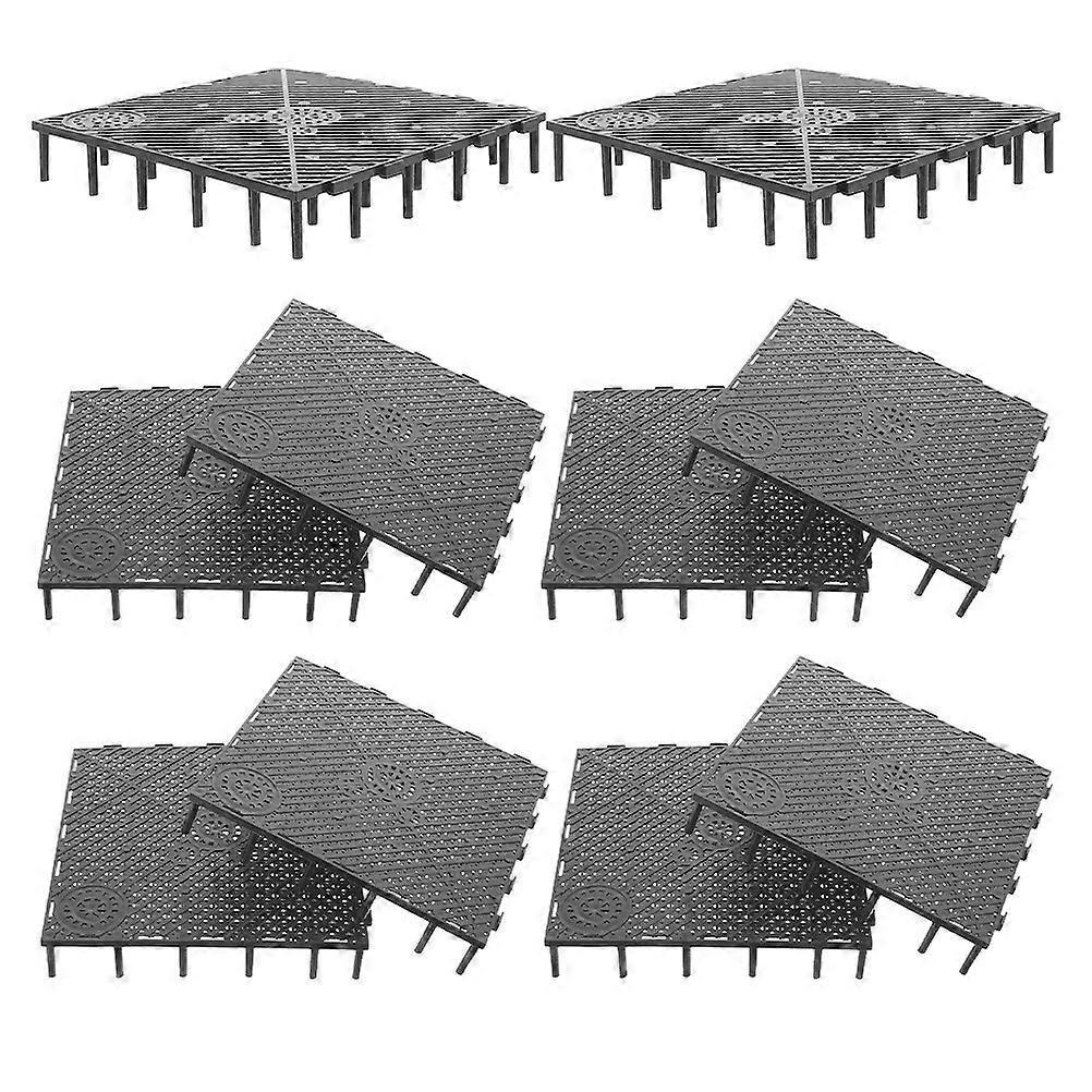 Fish Tank Filter Tray for Aquarium with 10Pcs Black Bottom Filter Plates
