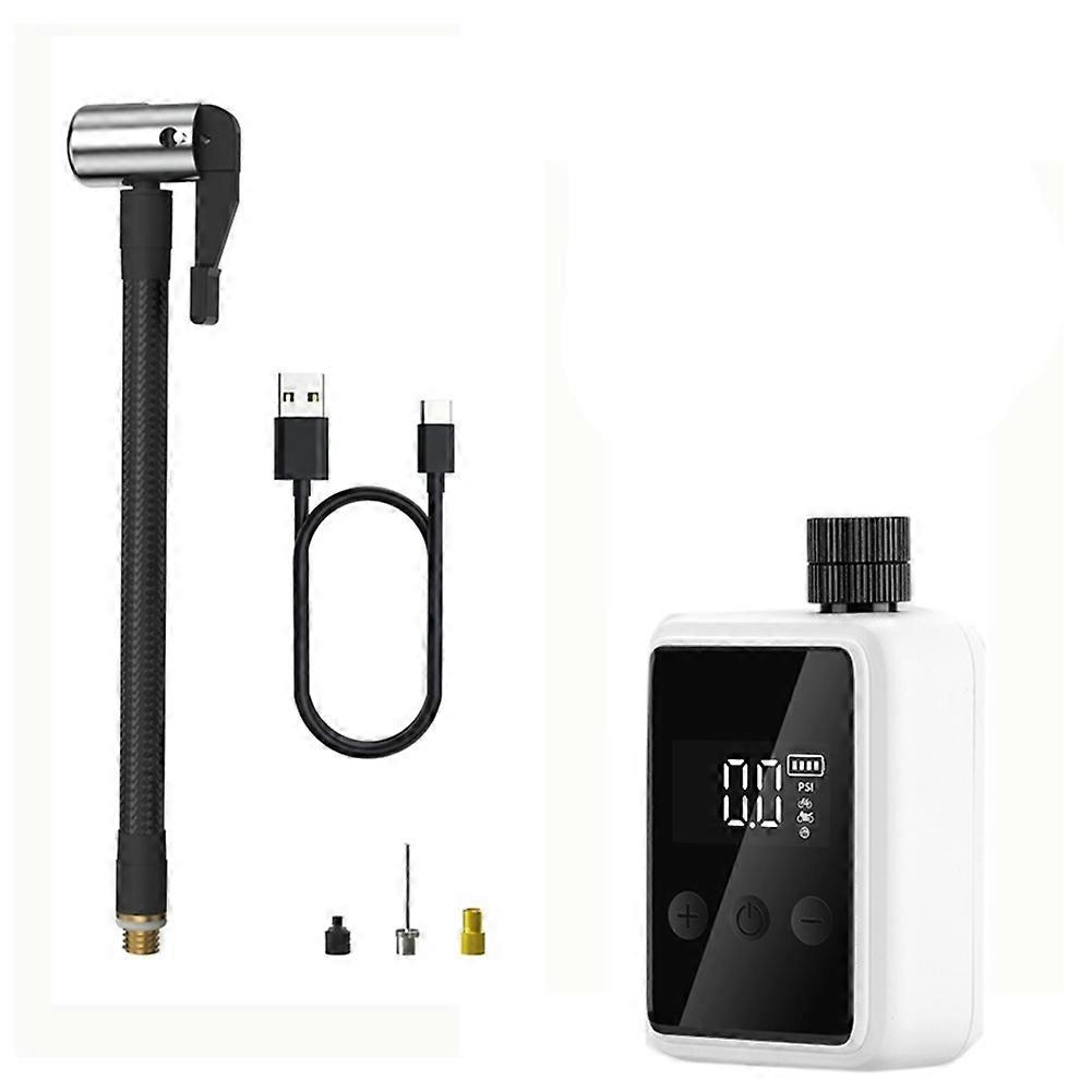 Mini Portable Bicycle Pump 150PSI Pump With Digital PSI White