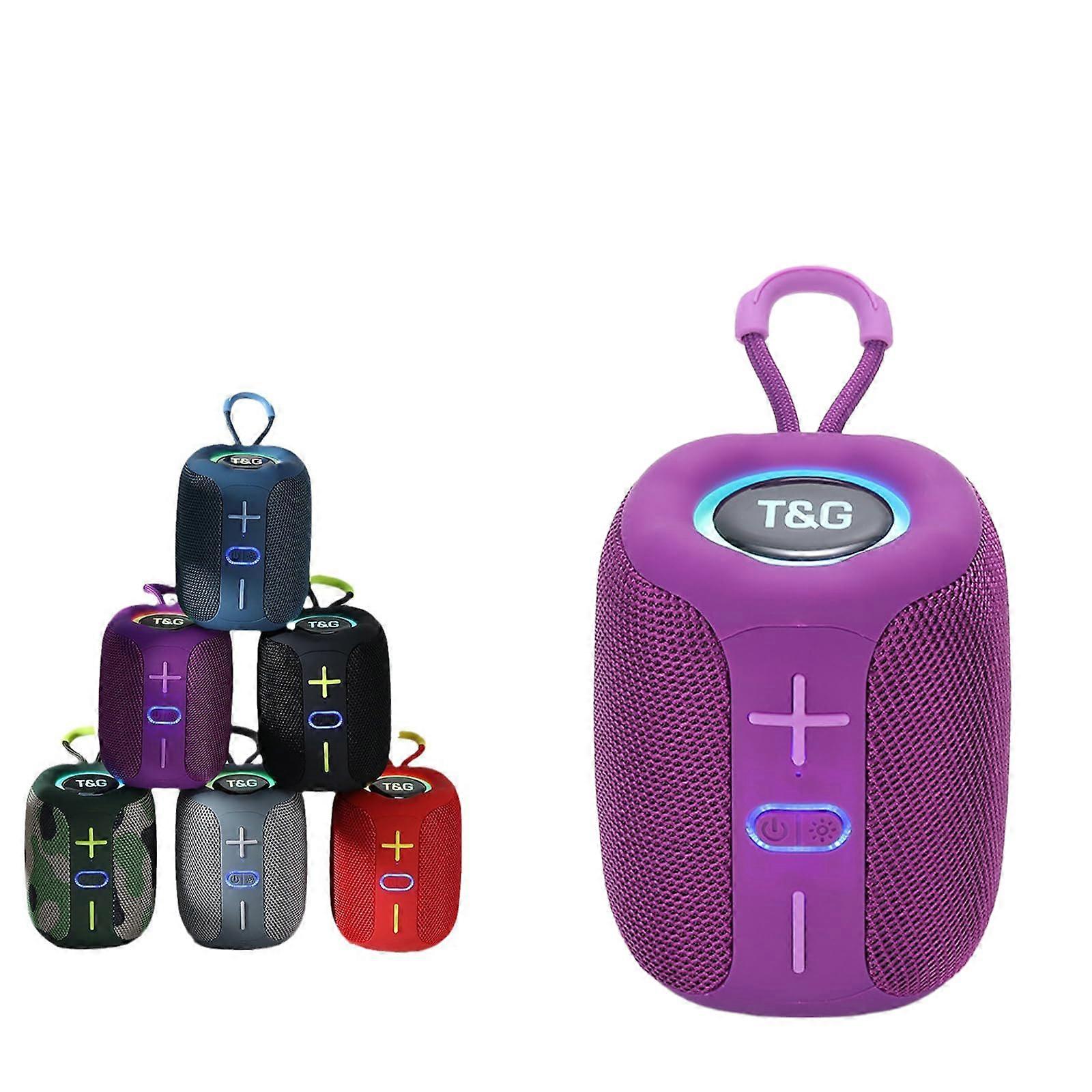 Bluetooth Speaker Waterproof Dustproof Compact Design  Sound Long Battery Outdoor Purple