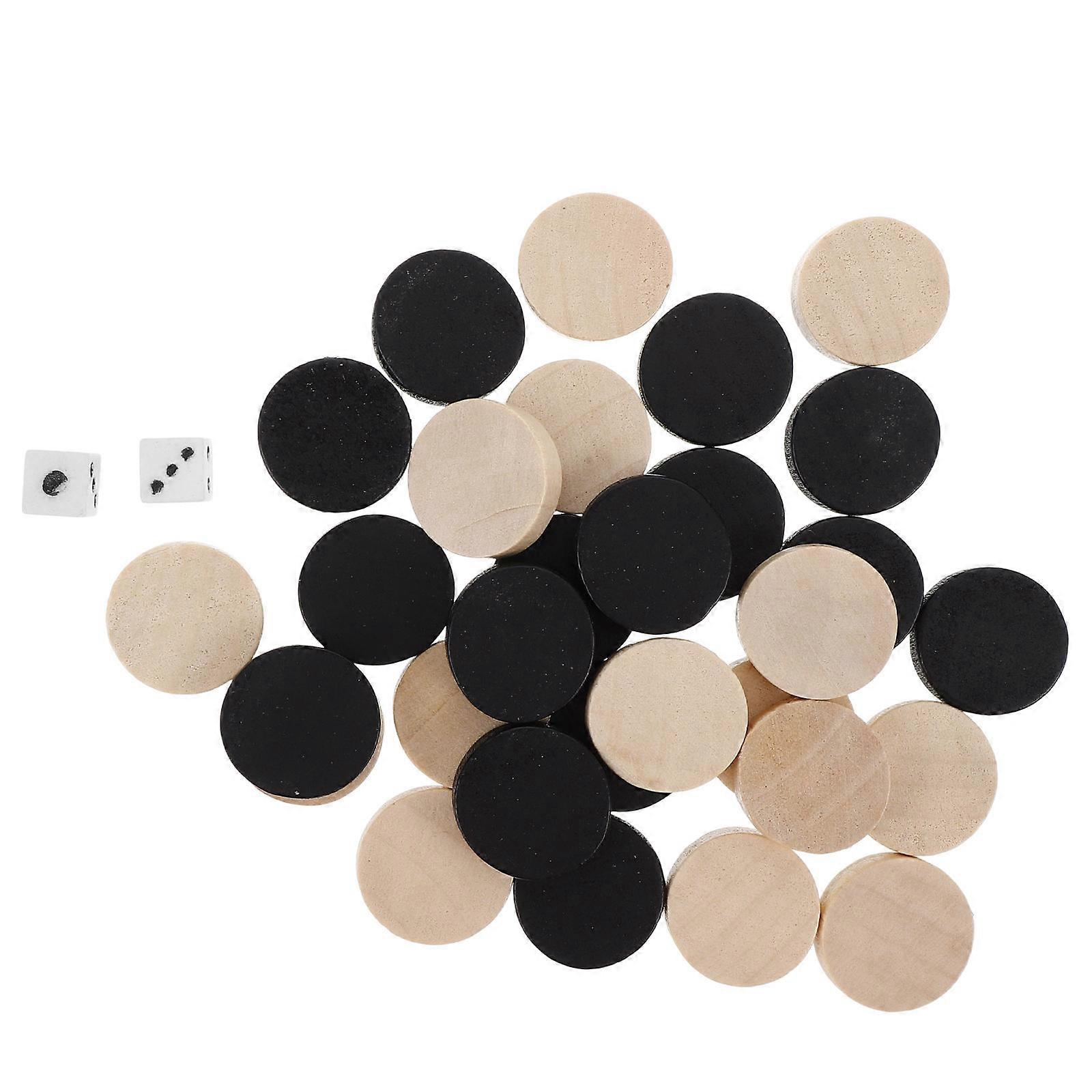 30stk træ backgammon brikker skakbrikker brætspil tilbehør
