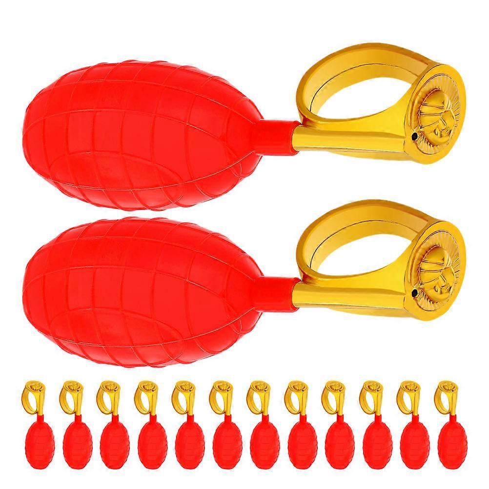 16Pcs Red Water Spray Ring Toy for Party Packed with Tricky Functions