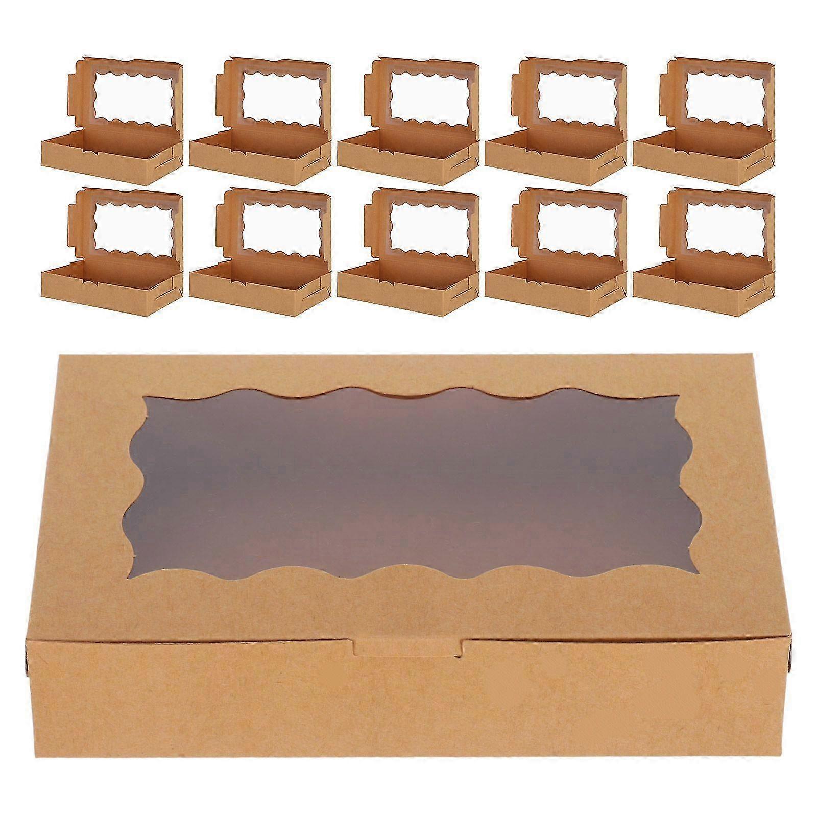 12pcs Pastry Boxes With Window Food Packaging Box With Window Cookie Box With Window Small Bakery Boxes Cookie Boxes Packaging Box