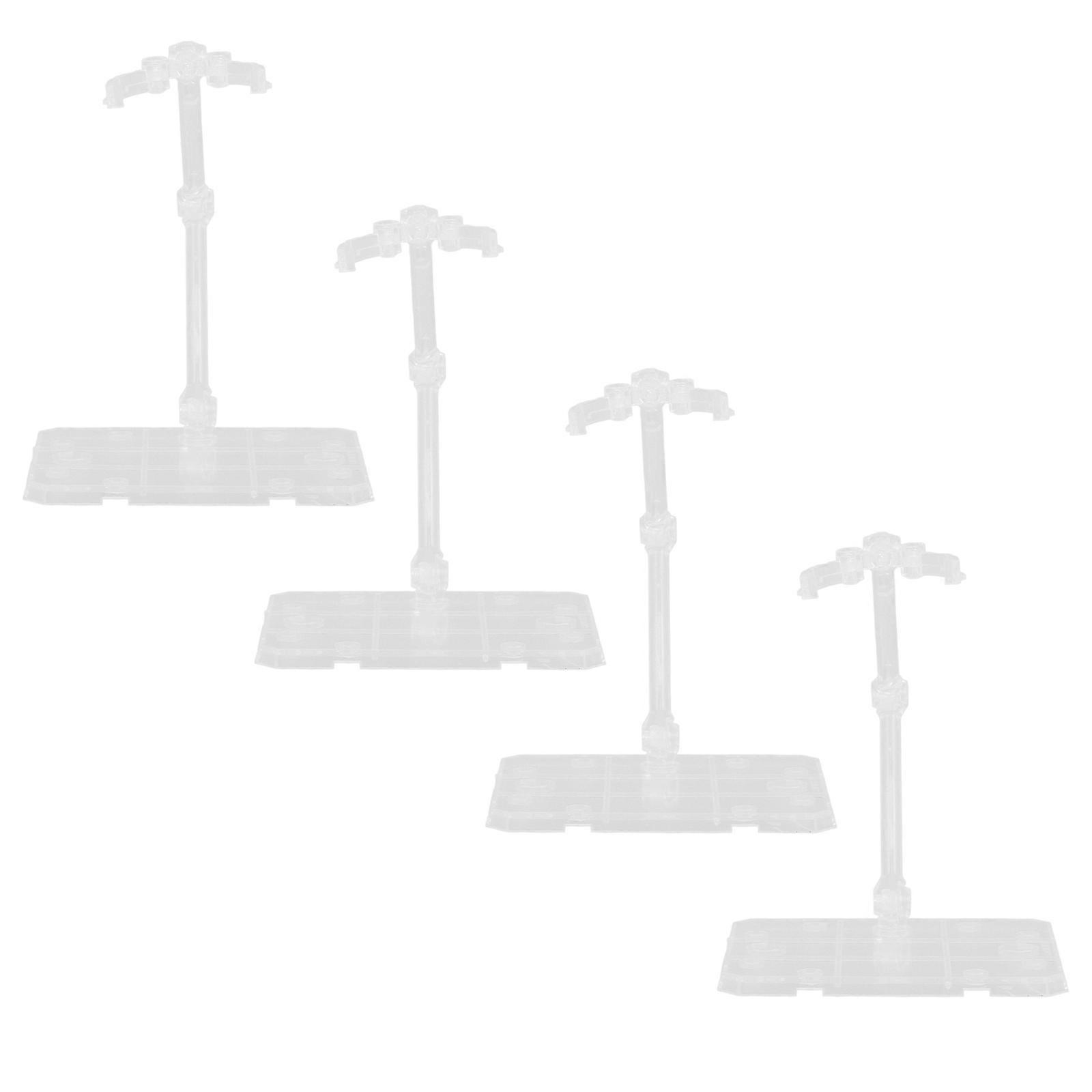 Transparent Action Figure Stand for Display 4Pcs Plastic Display Support