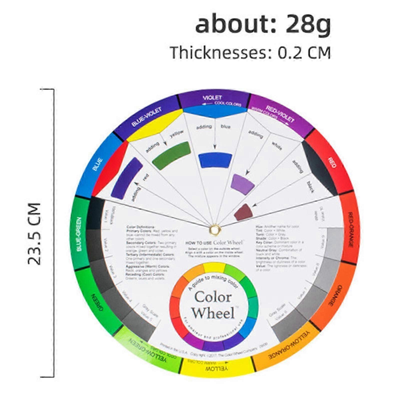 Color Wheel Color Mixing Guide Color Matching Paint Mixing Learning Guide for Painting Tattoo Design Nail Polish Makeup School Art Class Teaching Tool