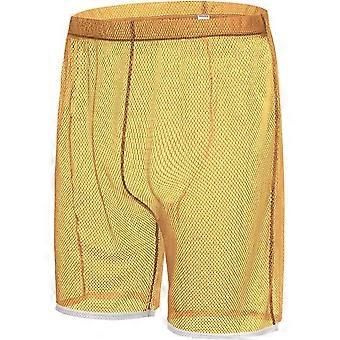 Zonbailon Men's Fishnet See Through Mesh Boxer Shorts Loose Sexy Boxer Trunks