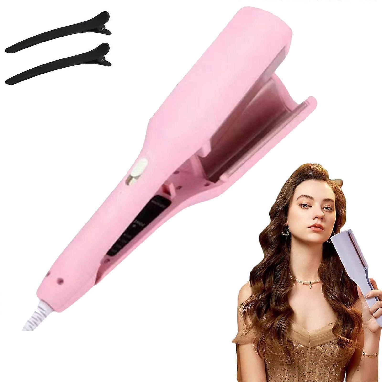 Curling Wand with Ceramic Barrel, Ionic Frizz, 15s HeatUp, 4 Heat Levels, Pink