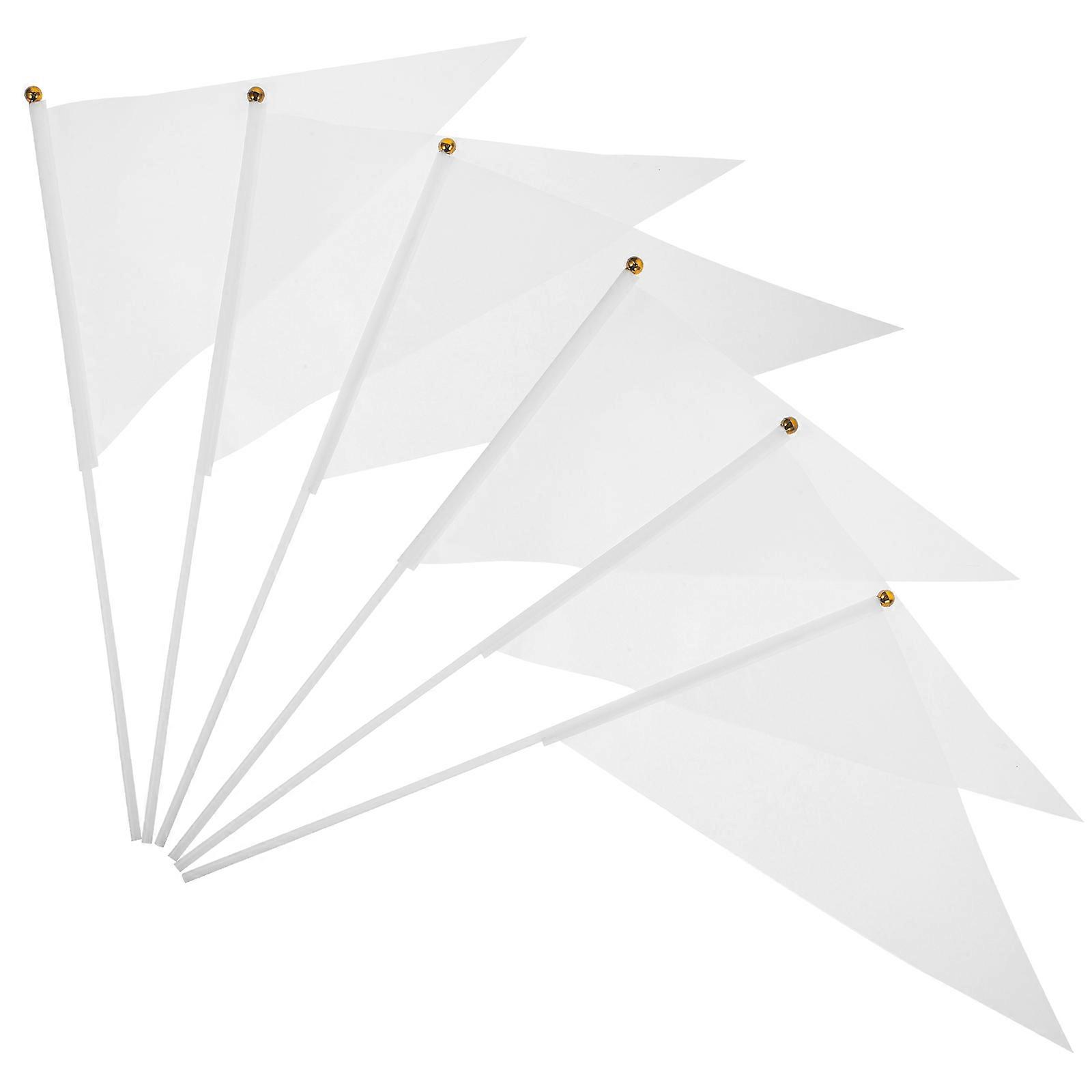 White Mini Handheld Flags for Outdoor Party Decoration 120Pcs