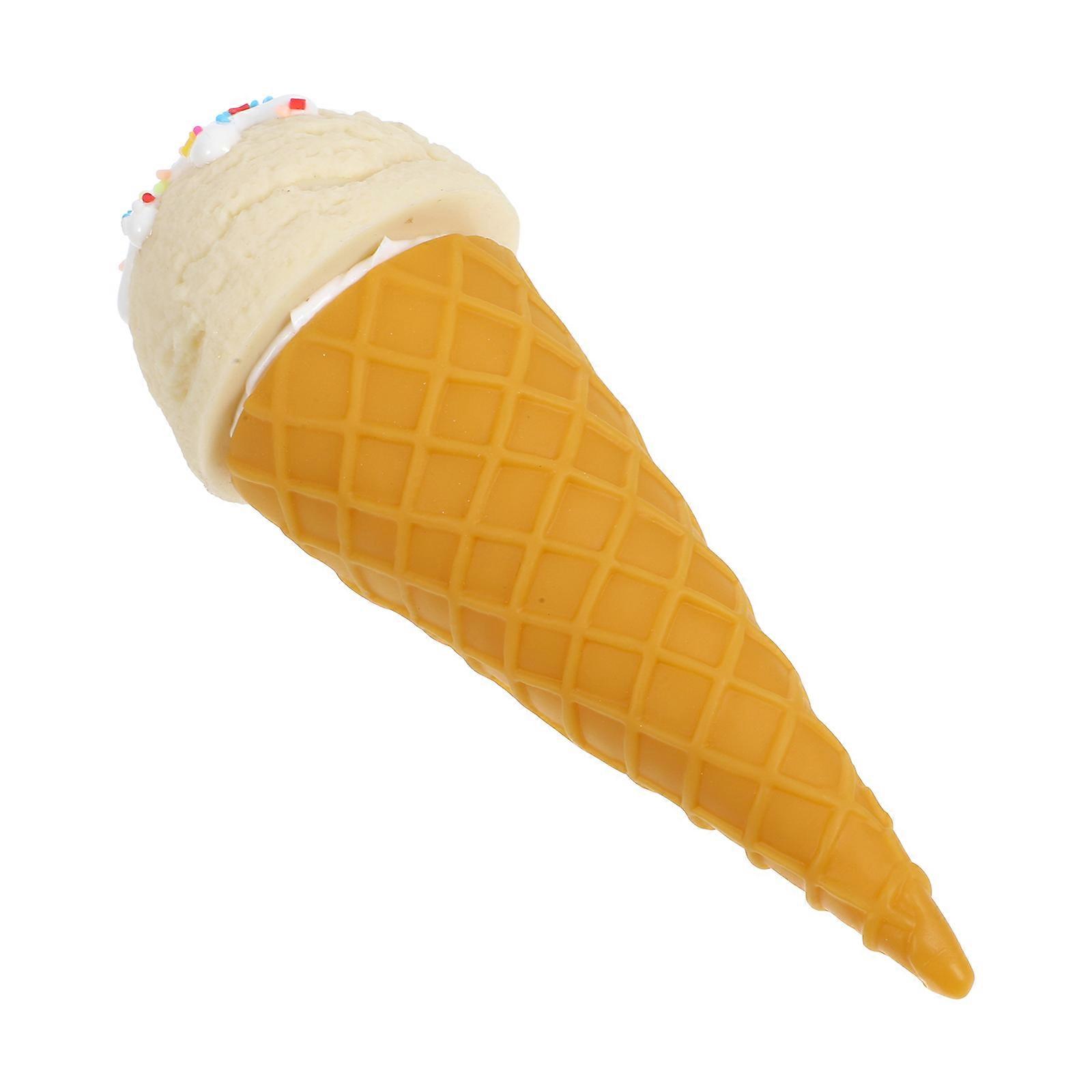 Ice Cream Cone Model for Decor Artificial Decor White PVC Material
