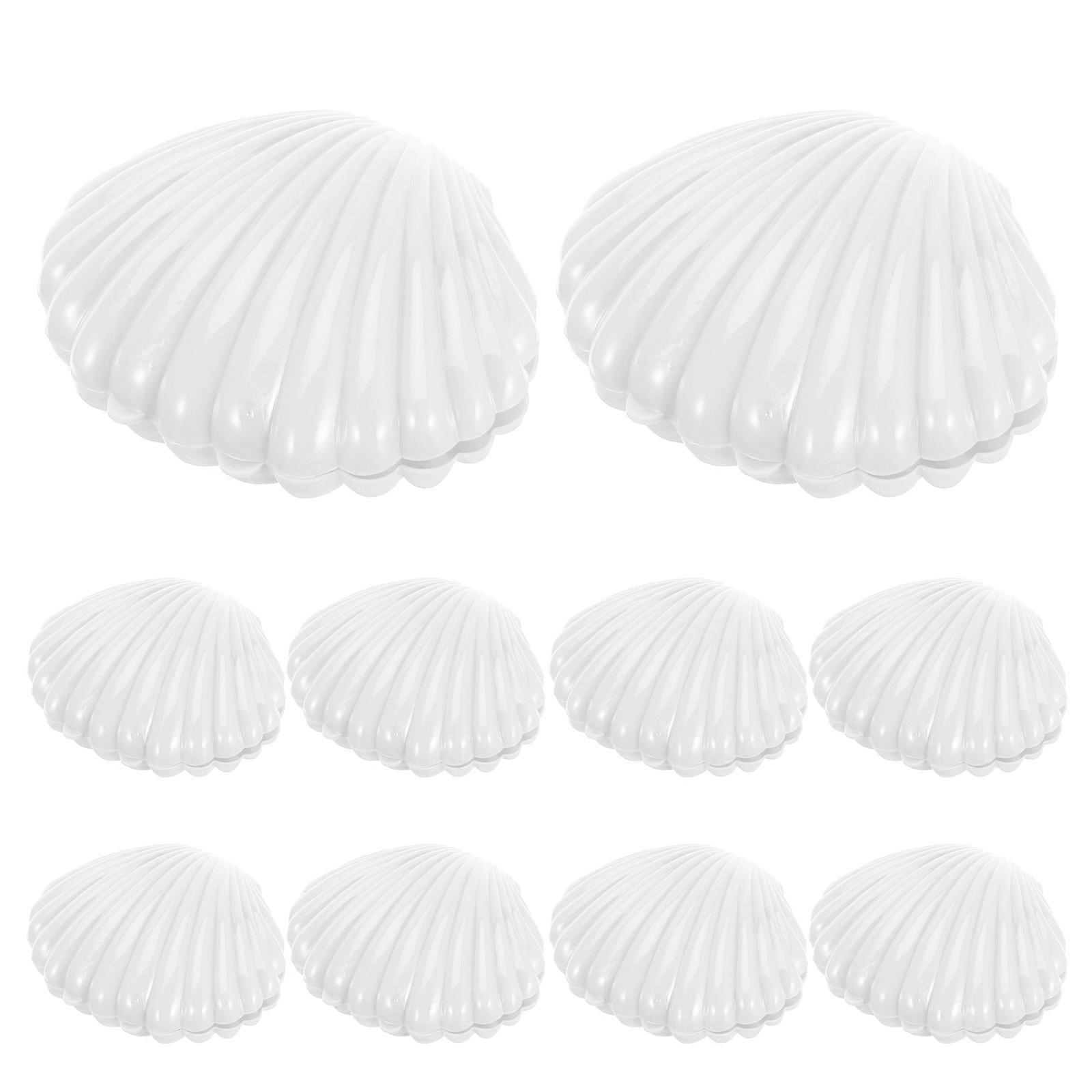 Shell Shaped Jewelry Container for Storage 10Pcs White Candy Storage Boxes