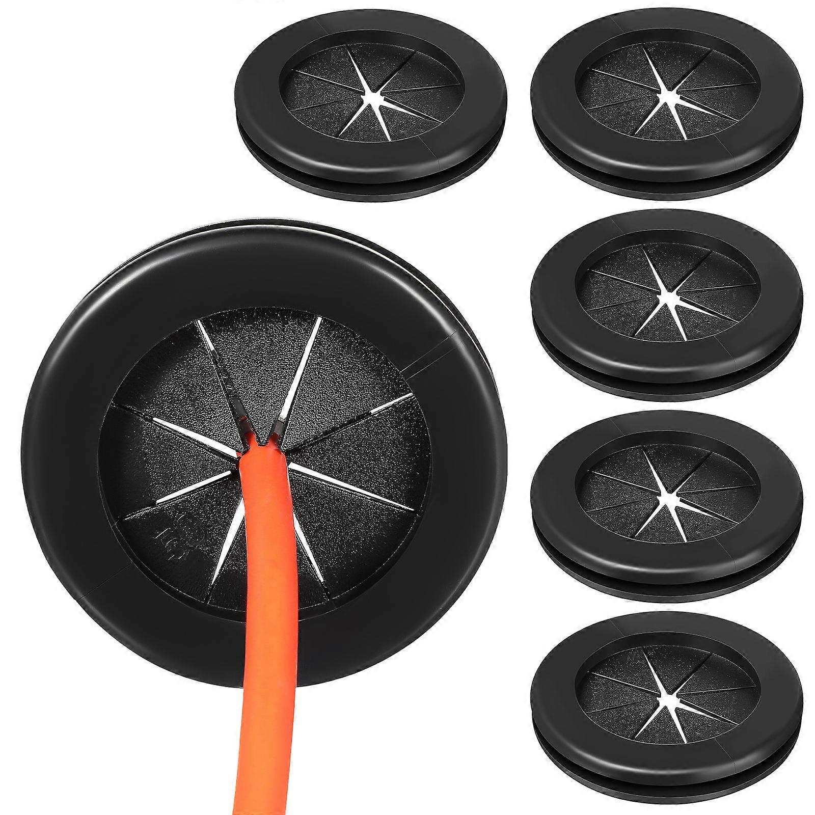 Desk Hole Grommet Wire Organizer for Cable Use 6Pcs Collection