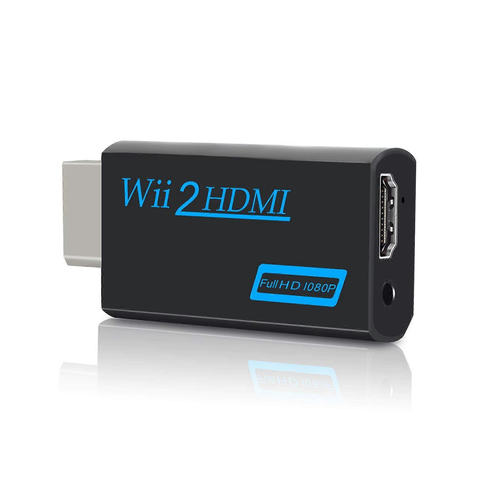 HDMI Converter for Wii 1080P with Audio Output, Full Compatibility, Plug and Play  Black