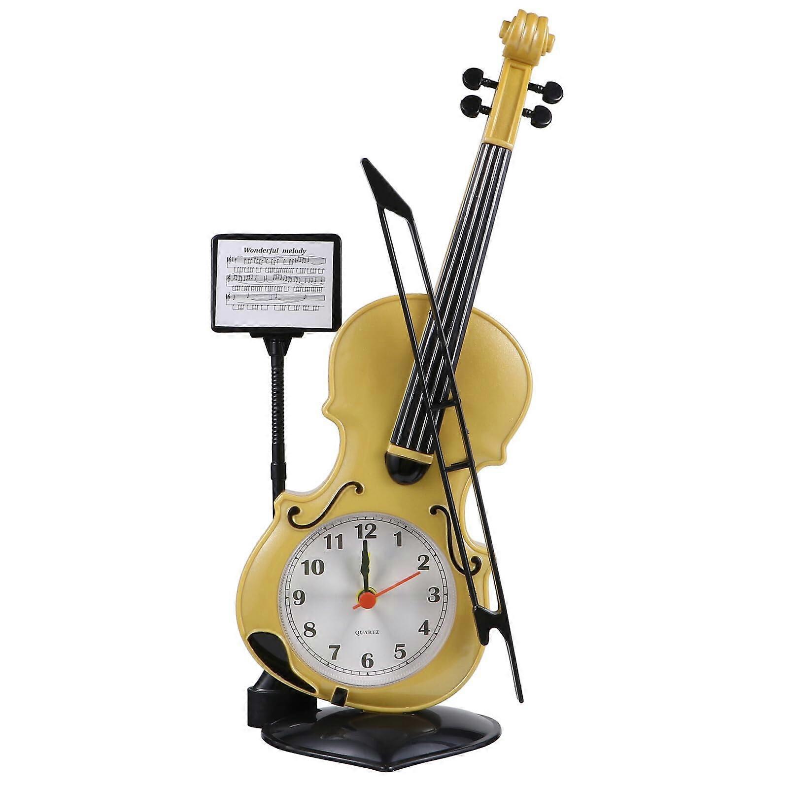 Violin Alarm Clock with Elegant Design, Accurate Timekeeping, Compact Desk Size, Ideal Gift Decor