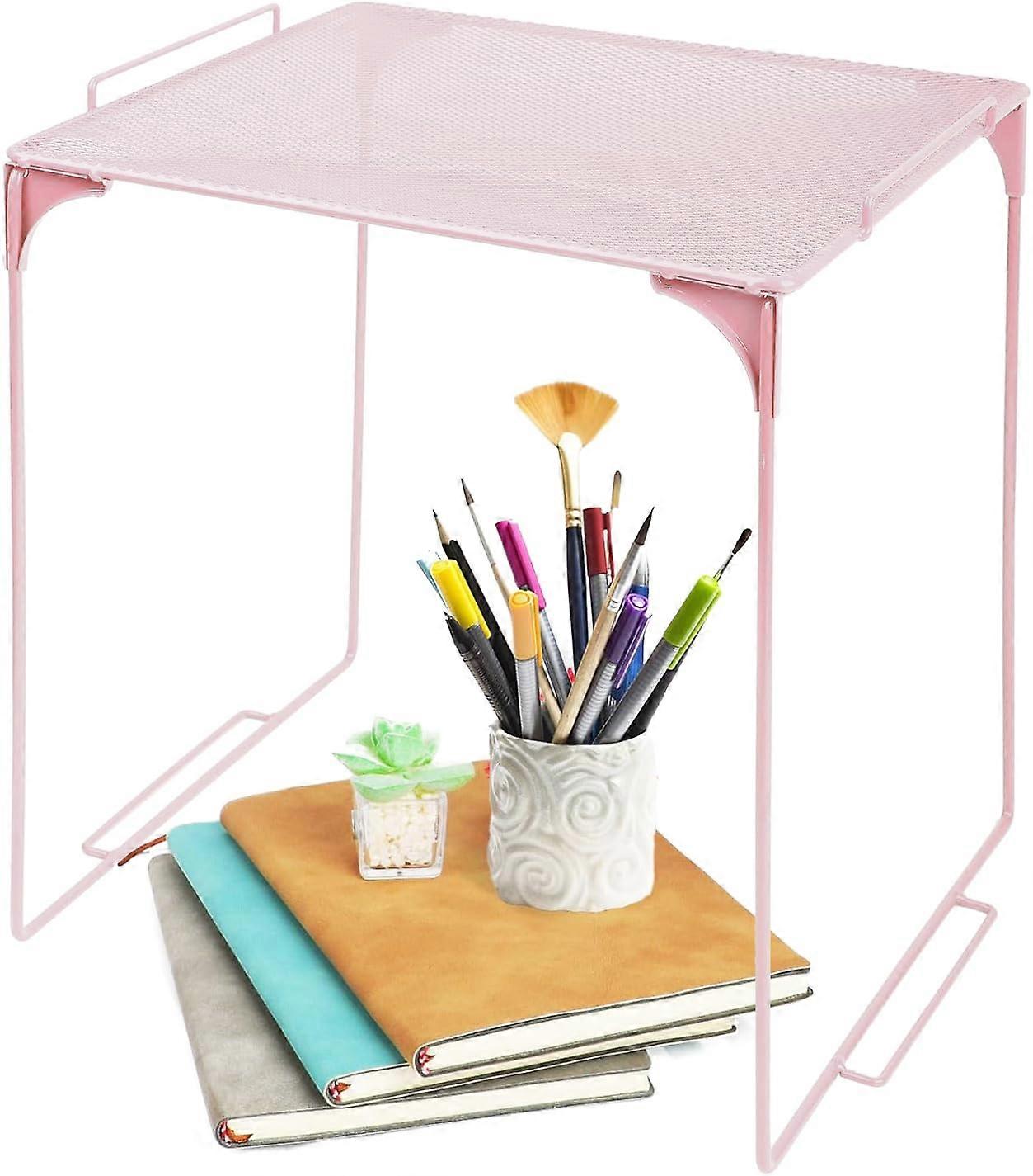 Extra Tall Pink Locker Shelf, Stackable Wire Organizer for Standard School Lockers, 12Inch