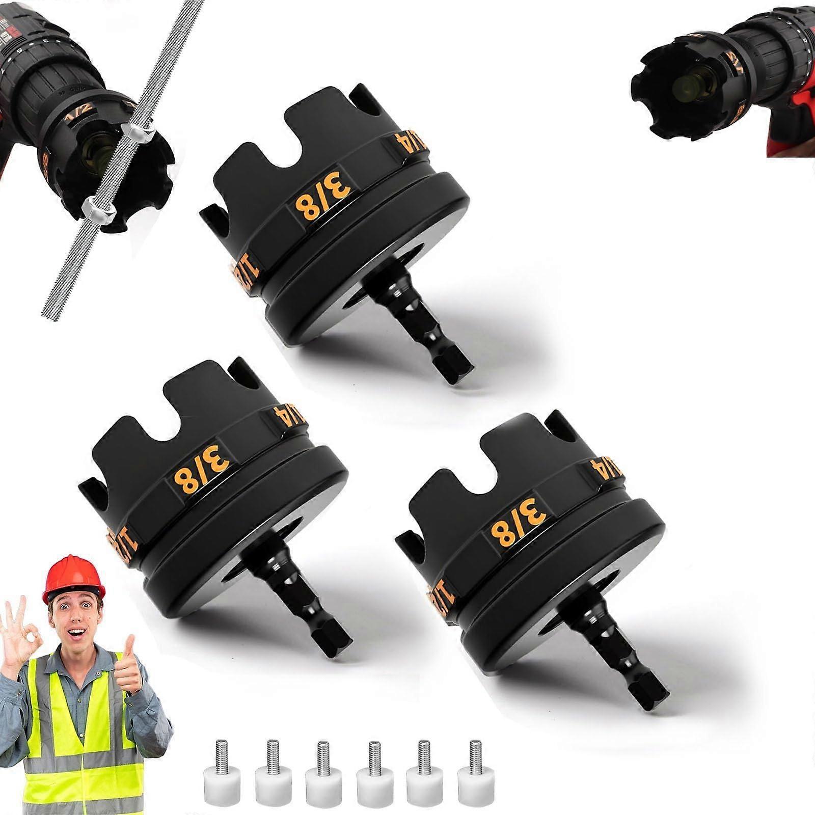 Nut Bolt Extractor and Driver Set for Stripped Rusted Fasteners, Fits 1/4 3/8 1/2 Inch Rods, 3pcs