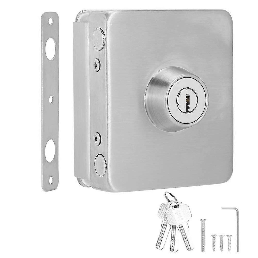 Glass Door Lock Stainless Steel Frameless No Drilling DoubleSided Solid Bolt 4 Modes Home Office