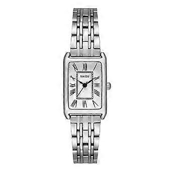 Ladies Quartz Watch Roman Literal Steel Band Small Square Small Plate Student Watch