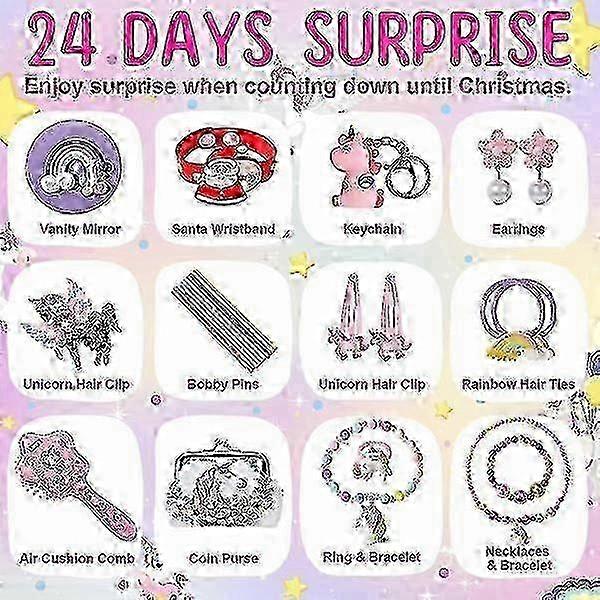 2025 Advent calendar Advent Calendar for Girls - Unicorn Gifts for Girls Advent Calendar 24 Days Sur