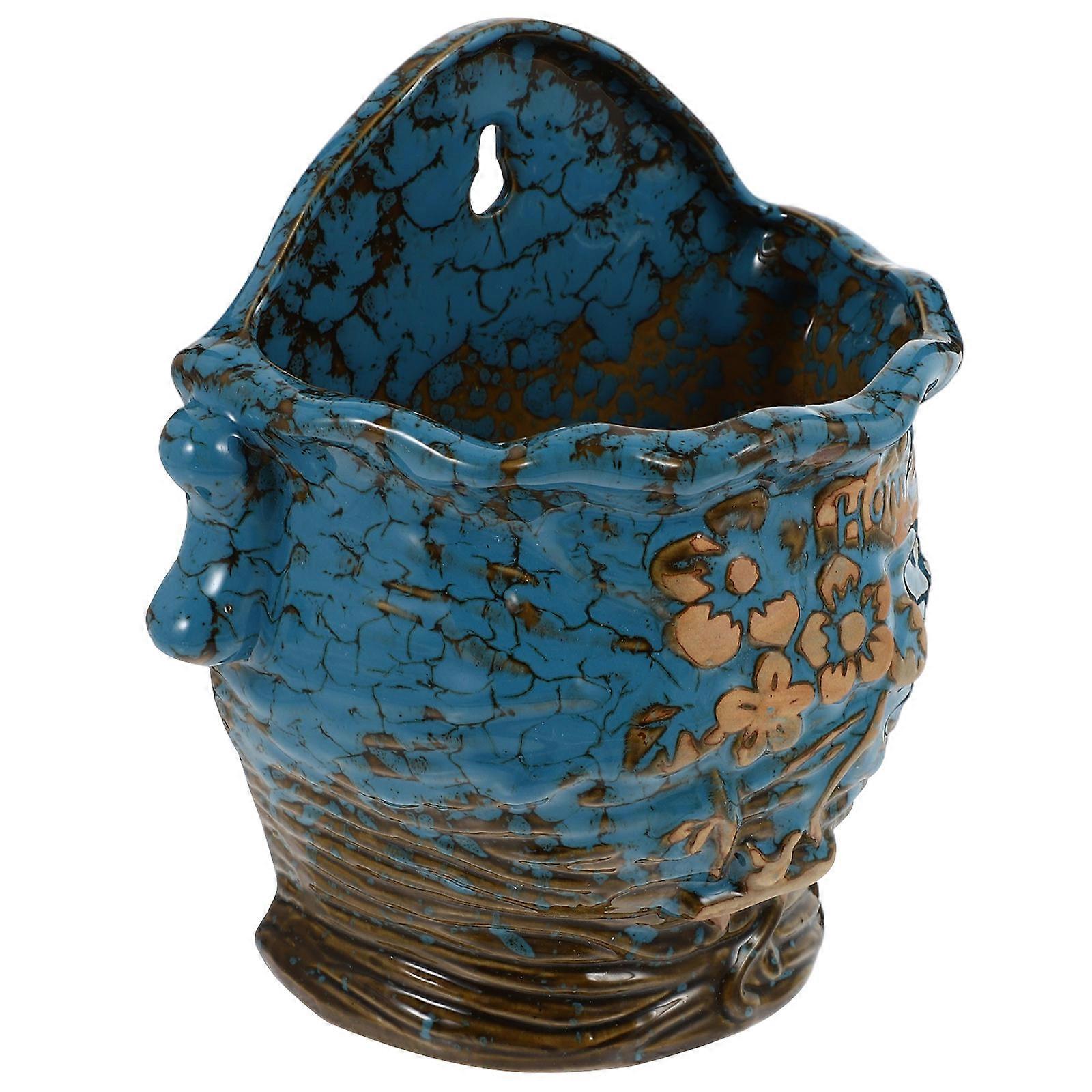 Wall Mounted Planter Ceramic Pot for Decor Succulent Plant Container