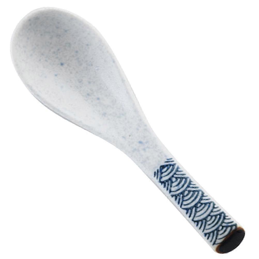 Ceramic Spoon Short Handle Spoon for Kitchen Use 2Pcs White Reusable Spoons