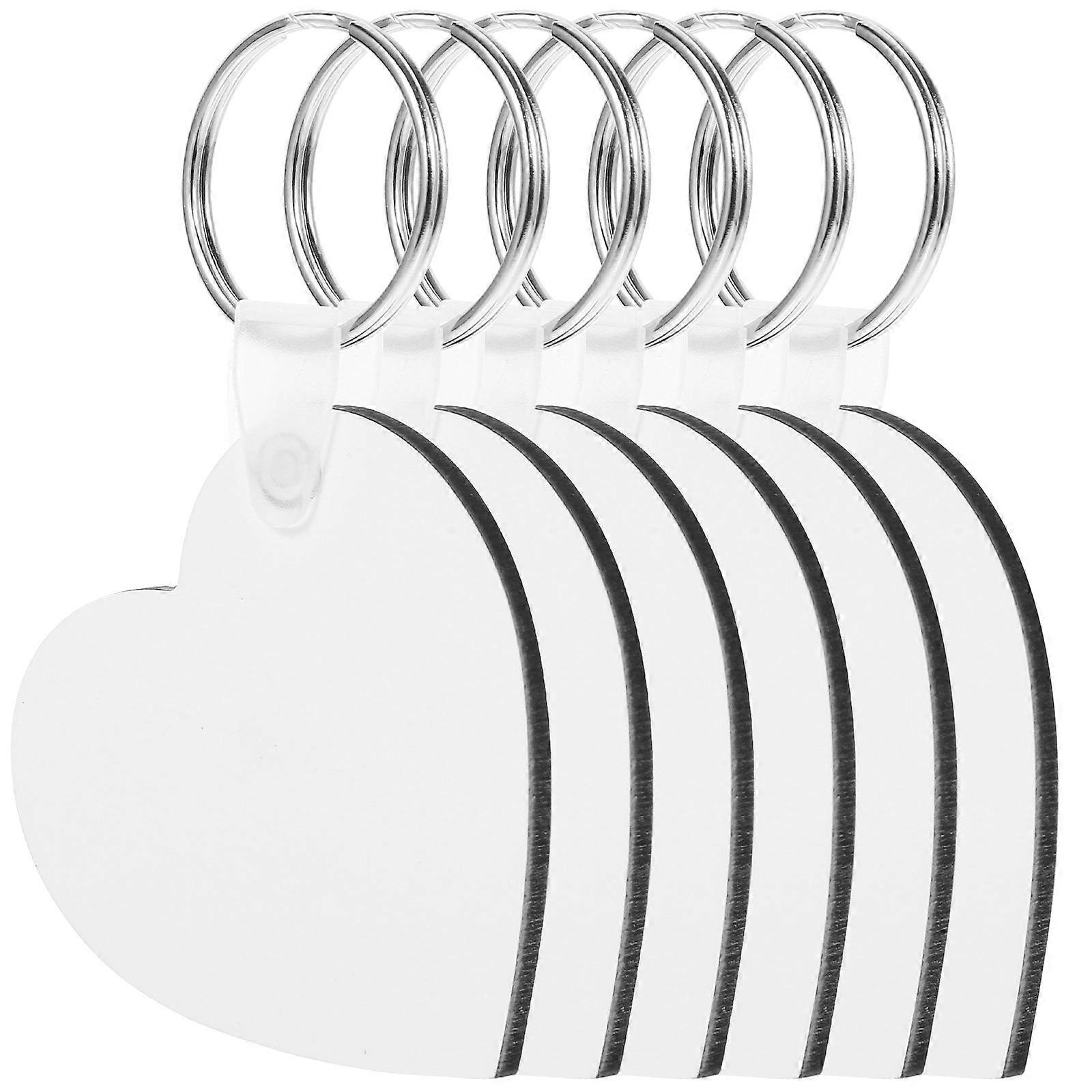 Sublimation Blank Keychains 6Pcs -Shaped Key Ring Crafting DIY