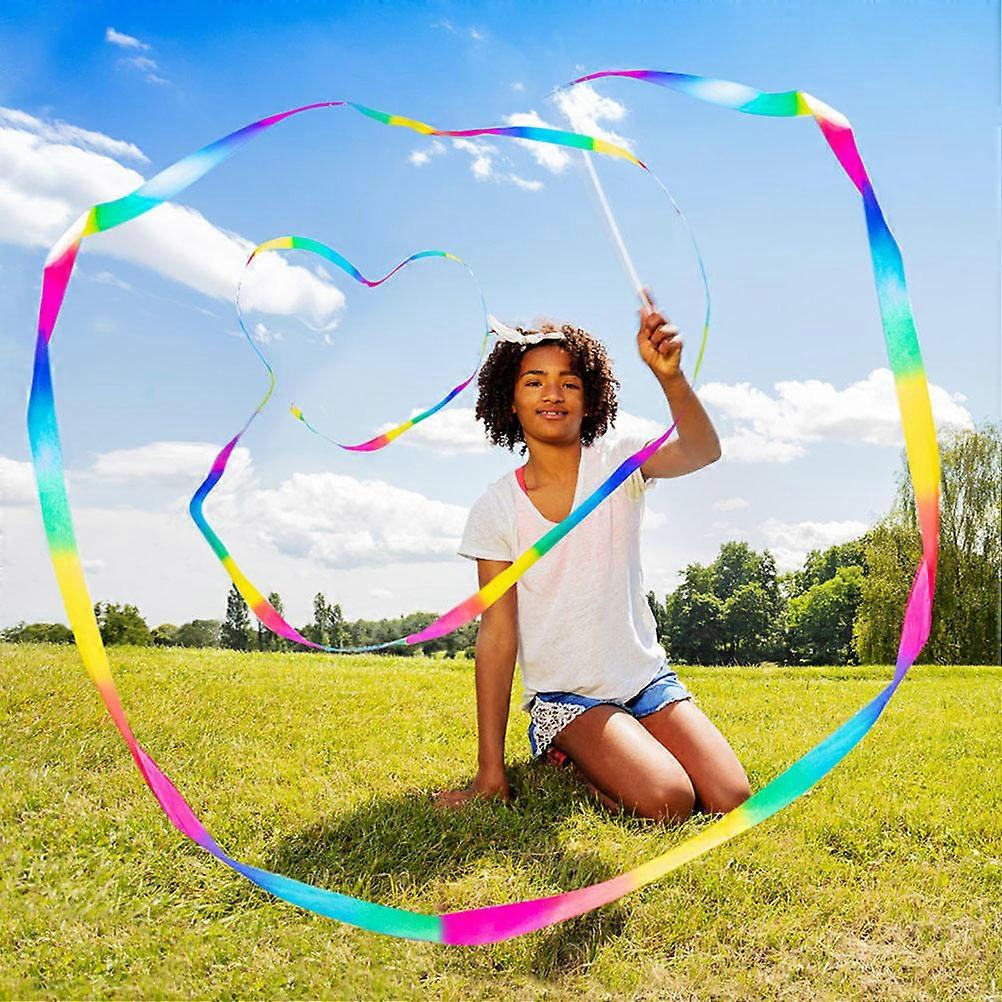 4Pcs Dancing Rhythmic Gymnastics Ribbons for Portable Kids Performance