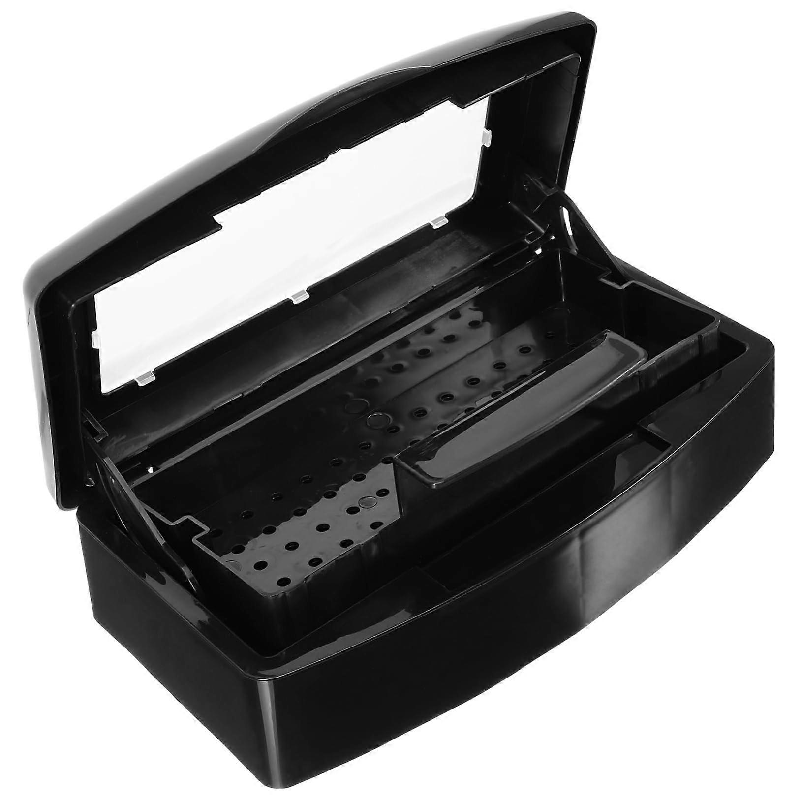 Nail Tool Sterilizer Box with DustProof Cover, Quick Cleaning Tray for Manicure Tool Storage