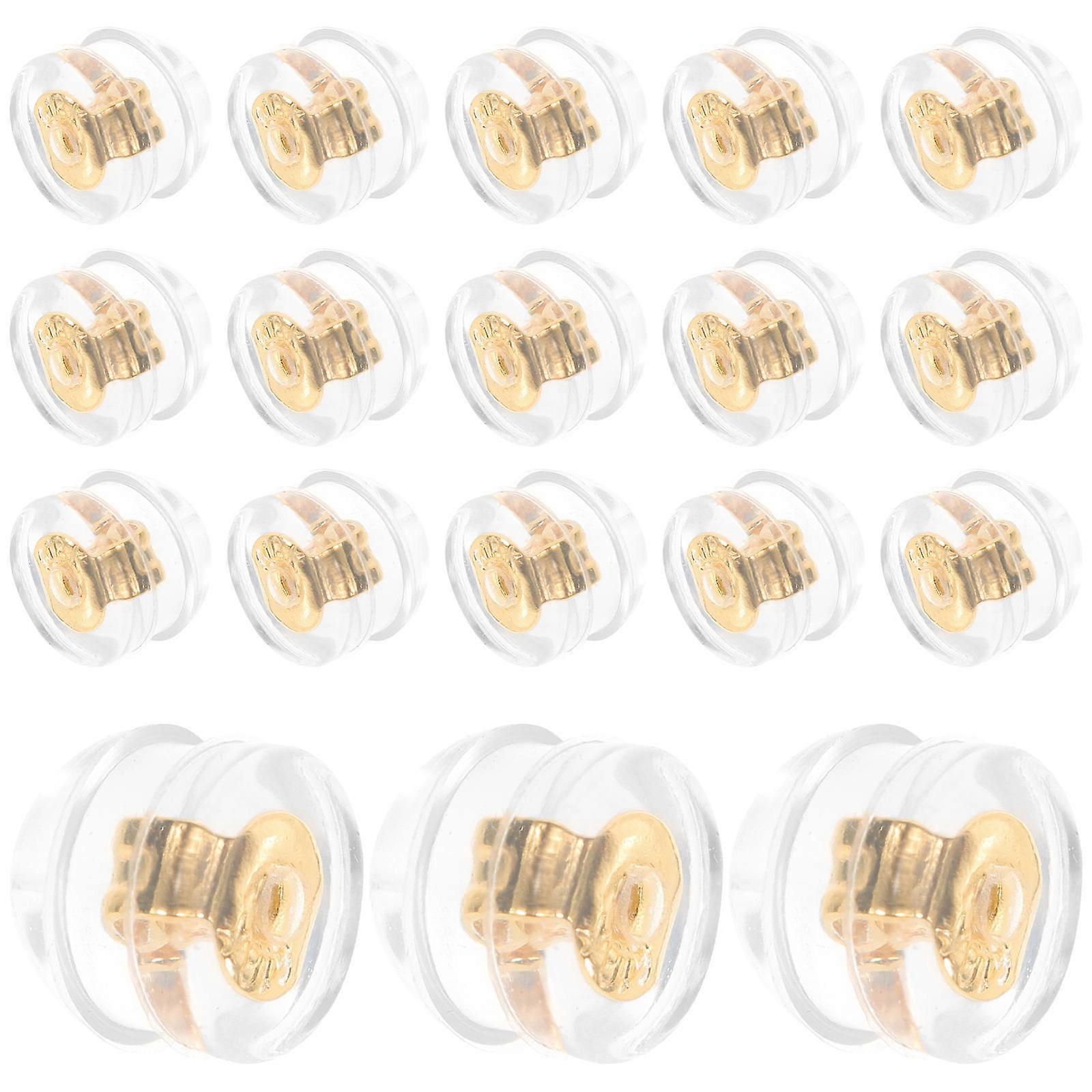 Small Earring Backs Replacement for Earrings 250Pcs Golden Silicone Backs