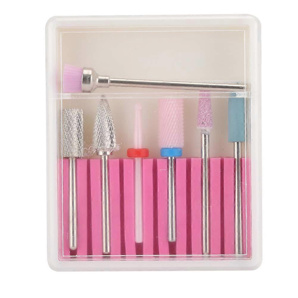 Professional 7pcs Ceramic Tungsten Nail Drill Bits Set for Precise Nail Shaping and Pedicure