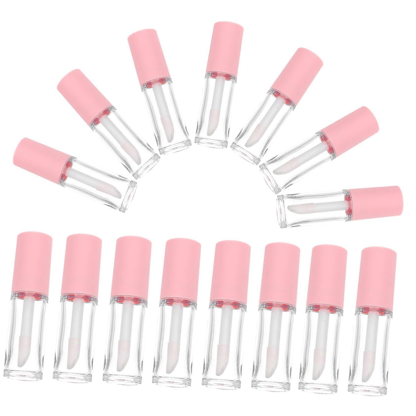 15 Pcs 10ml Pink Empty Lip Gloss Tubes with Wand Applicator, Leakproof Reusable Containers