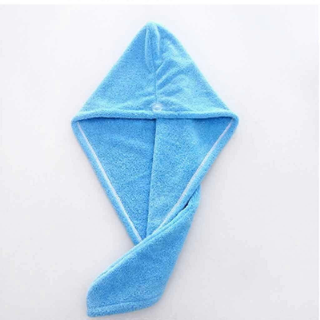 Hair Drying Towel Wrap with Secure Button, Super Absorbent Microfiber for Quick Drying Long Hair