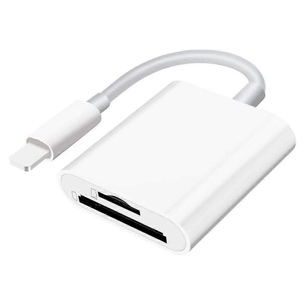 2 In 1 Lightning to SD/TF Card Reader Fast Data Transfer Compatible with Ios,No App Required