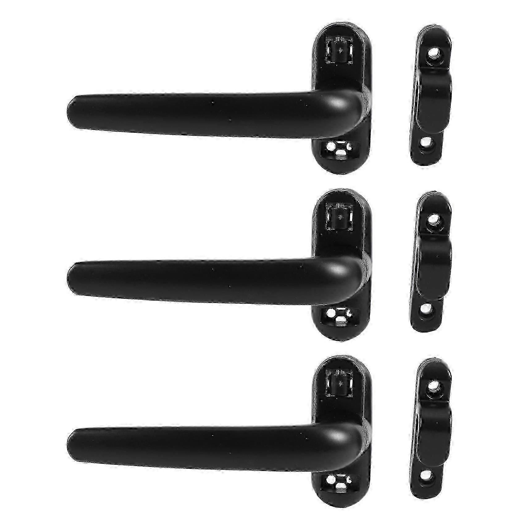 3x Door And Window Handle Lock Casement Window Lock Wheel Handle Black