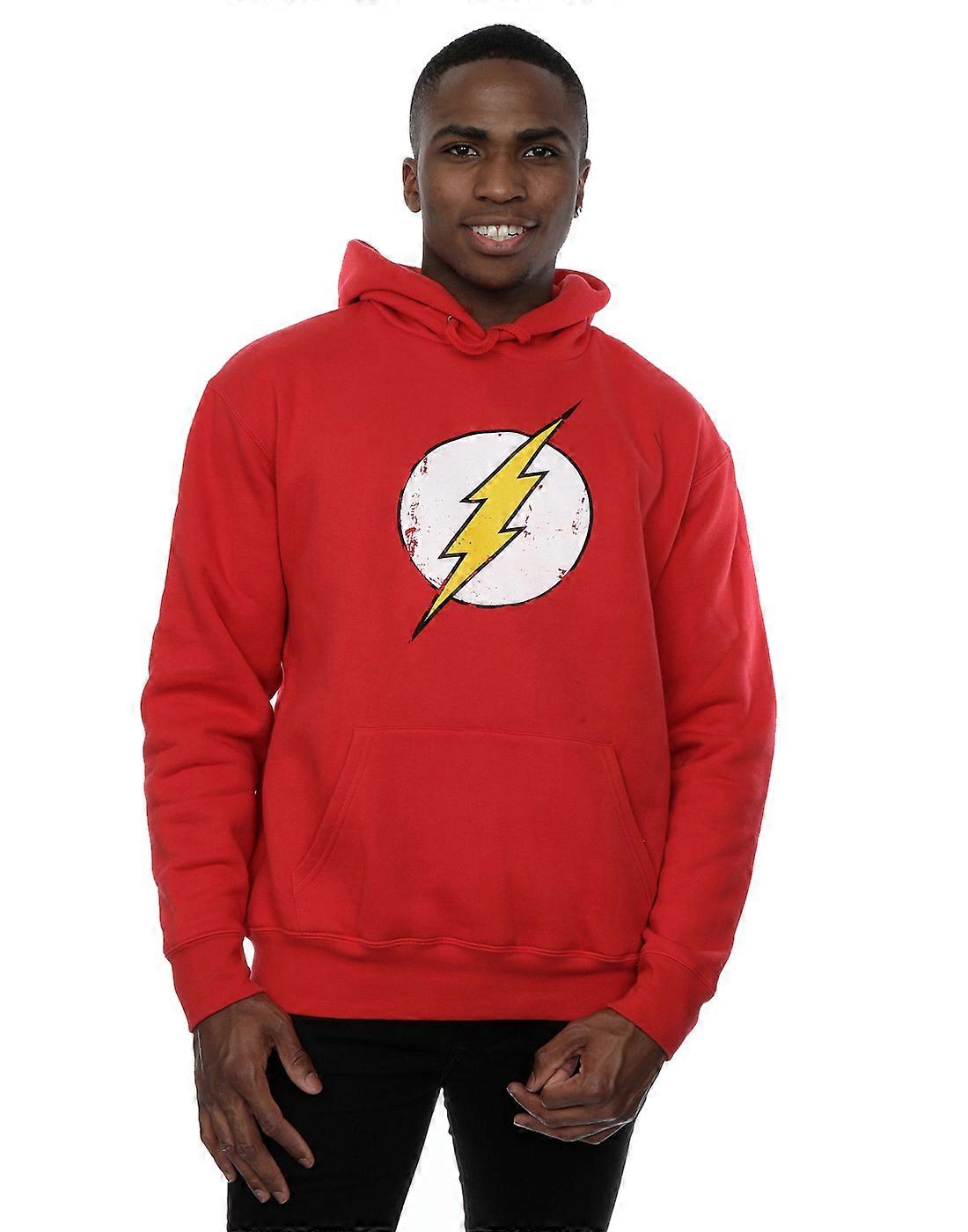 DC Comics Men's Flash Distressed Logo Hoodie