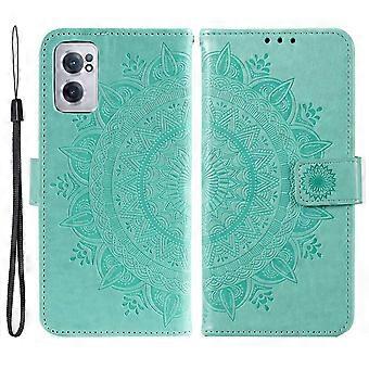 For OnePlus Nord CE 2 5G Shockproof Wallet Stand Design Imprinted Mandala Flower PU Leather Phone Fl