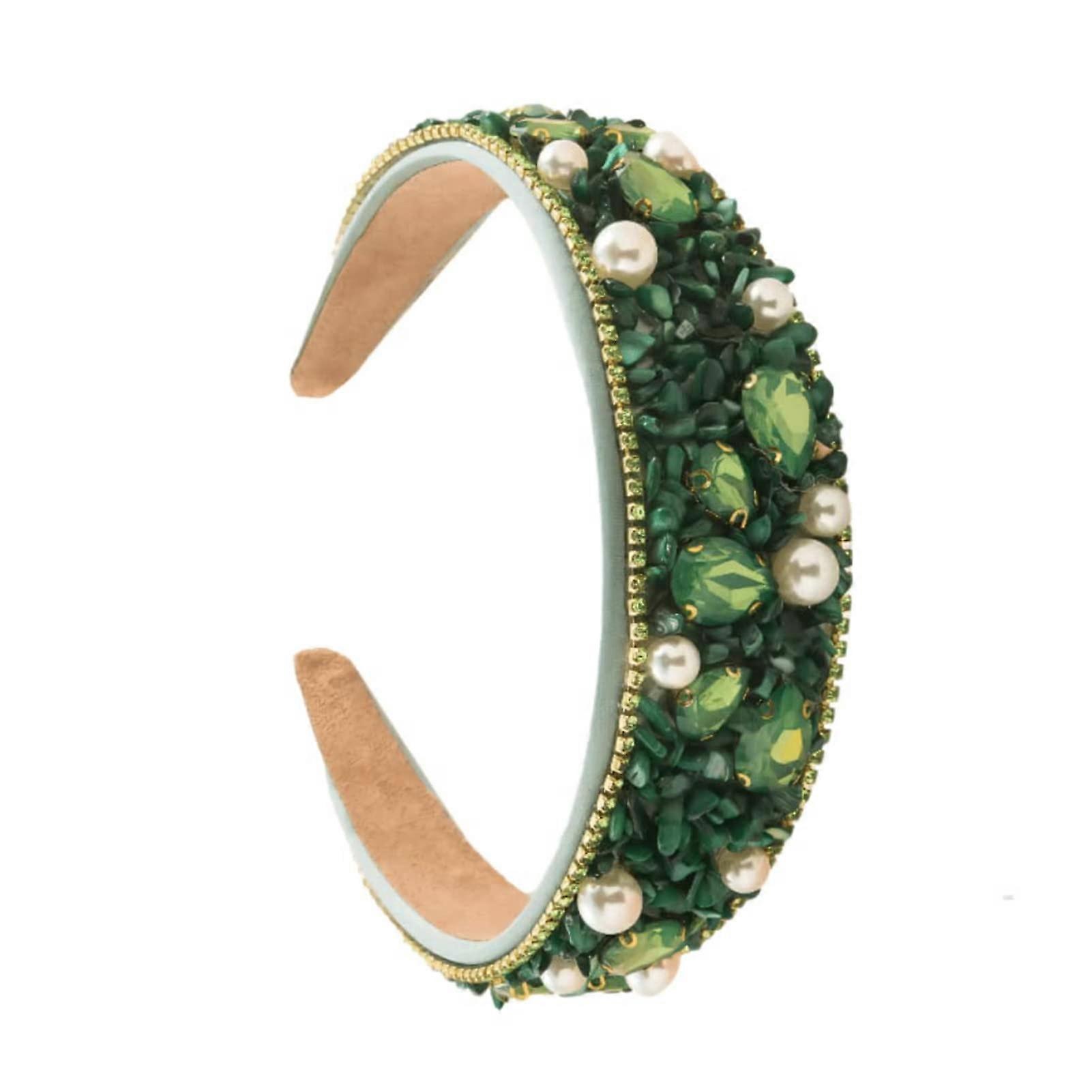 Crystal Headband with FullCoverage Crystal Inlay, Velour Lined Wide Design for Elegant Styling