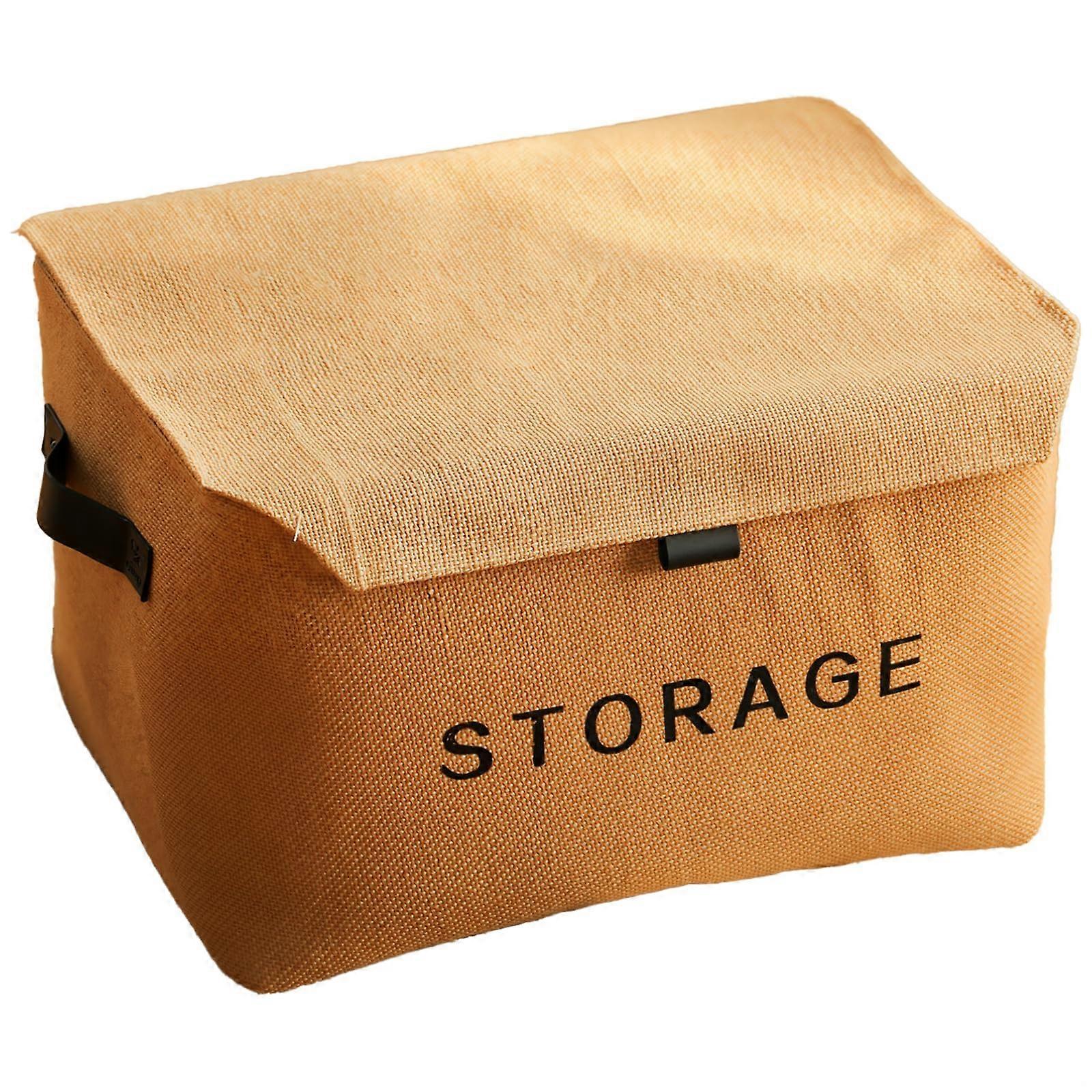 Medium Jute Bread Storage Bin with DustProof Lid and Handles for Kitchen Countertop or Pantry