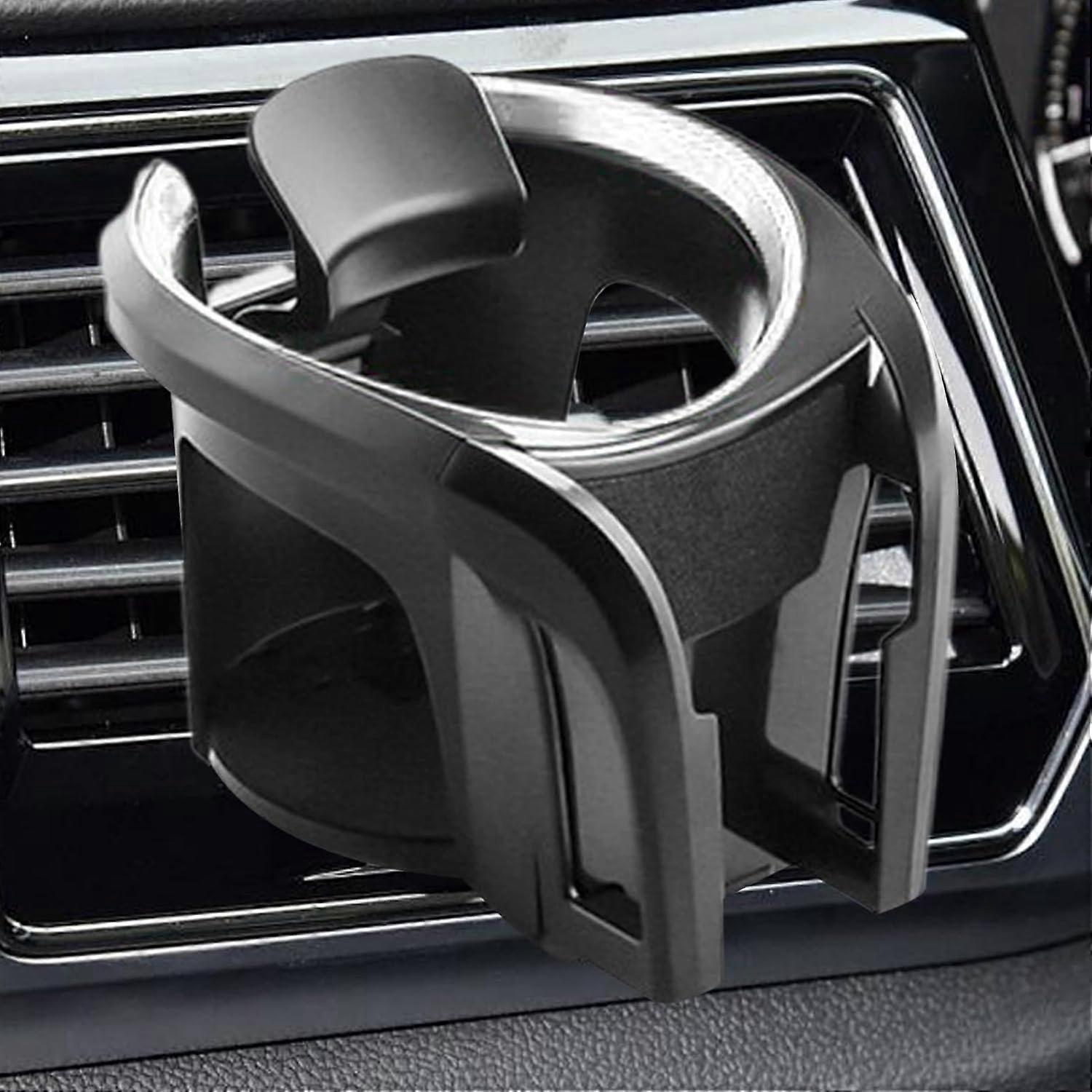 2 in 1 Car Cup Holder with Phone Mount, Secure Grip, Easy Vent Install, Silver