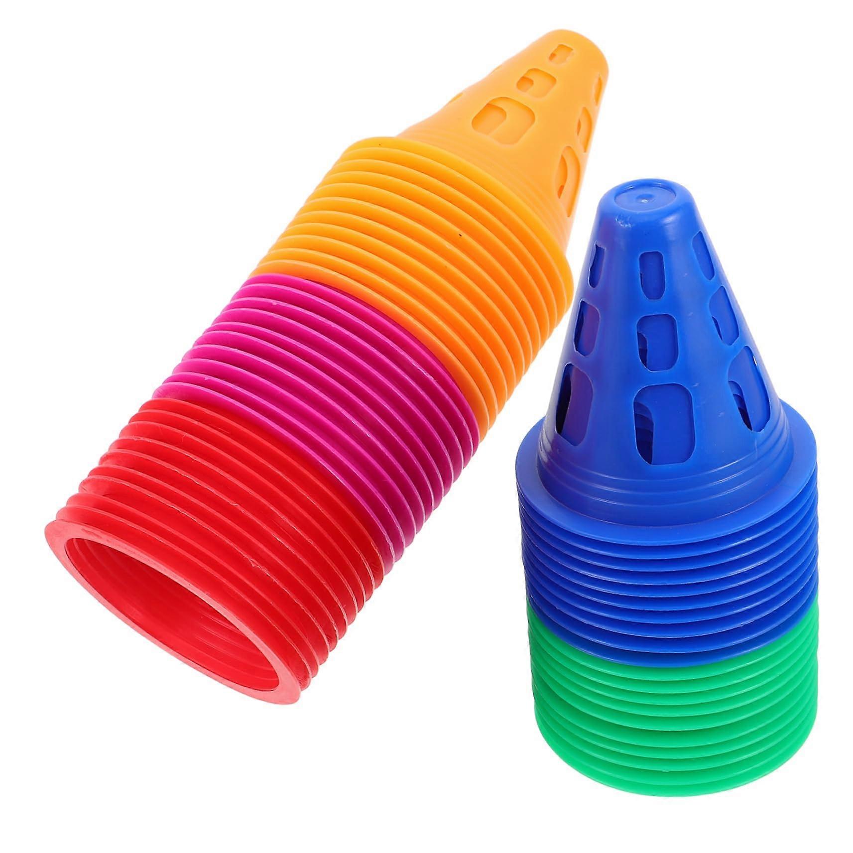 50pcs Colorful Roller Skating Training Cones Vibrant Replaceable Markers for Gym Park School