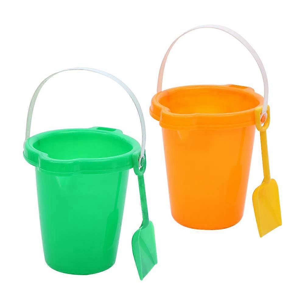 Plastic Sand Buckets Assorted Color Sand Playing Tools 2Pcs for Kids