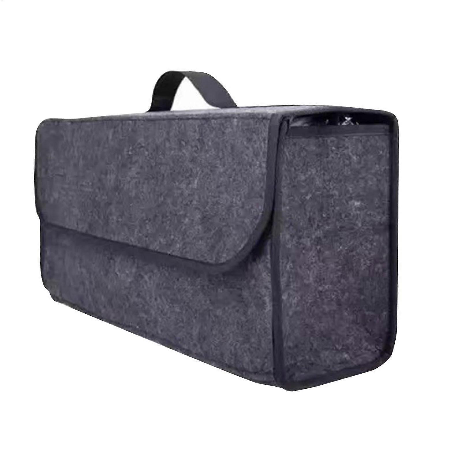 Large Foldable Car Trunk Organizer with Compartments, Waterproof Felt SUV Storage Box, Large Capacity