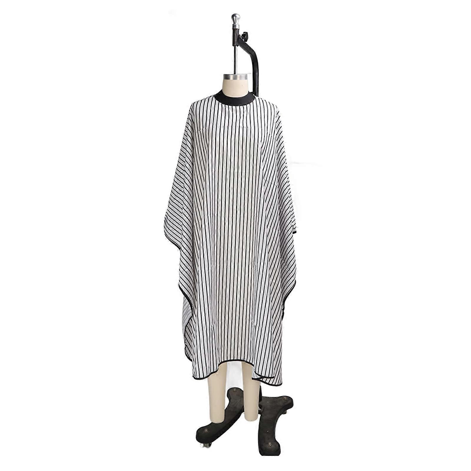 Barber Cape Waterproof Striped Polyester with Adjustable Neck Closure for Professional Salon Use