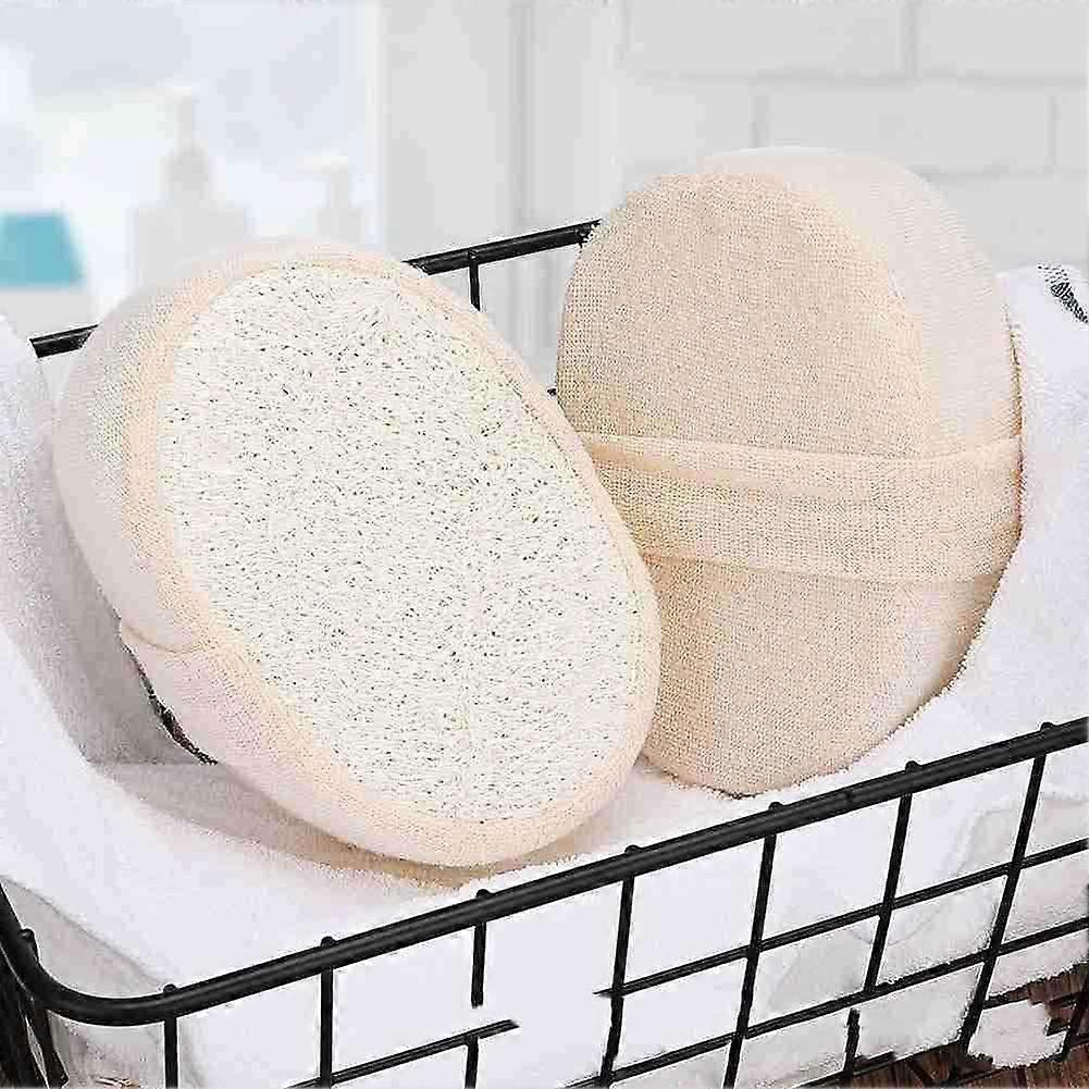 2 Pack Natural Loofah Bath Pad Exfoliating Body Scrubber DualSided for Deep Cleansing